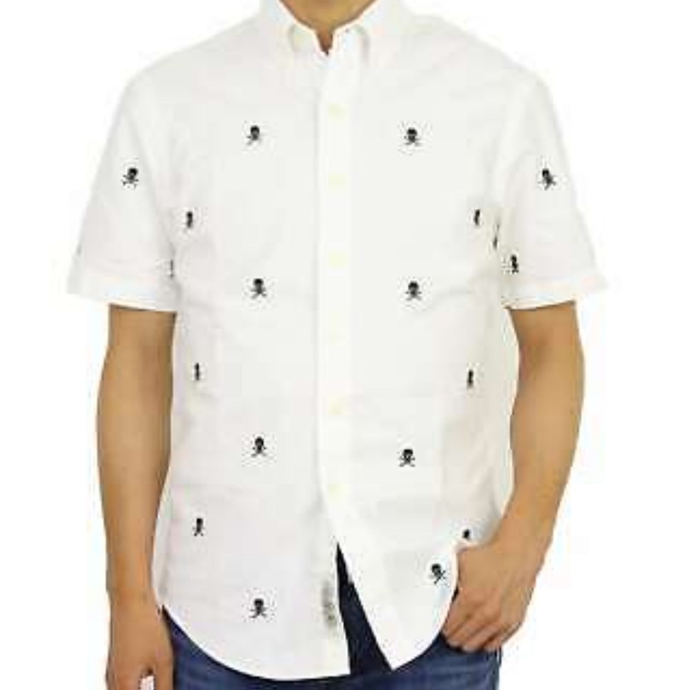 Polo Ralph Lauren Short Sleeve Slim Fit Skull Short Sleeve Button Down S…